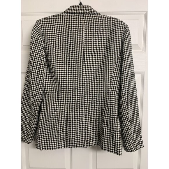 Rena Rowan Houndstooth Double-Breasted Blazer Jacket Size 12 - Picture 3 of 10
